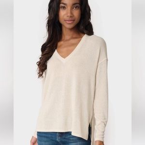 V-Neck Shimmer Tunic with High Low Hem